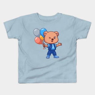 Birthday Bear Cute Cartoon Kids T-Shirt